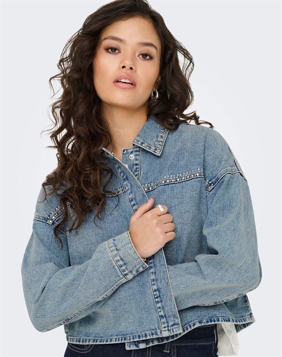 Aspen Cropped Denim Skjorte